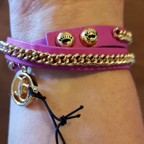 Juicy leather & chain wrap bracelet - Picture 3 of 3